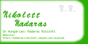 nikolett madaras business card